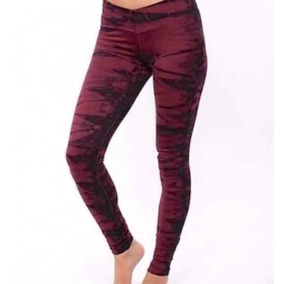 NUX Legging Bordeaux Tie Dye Wave Small - Picture 1 of 6